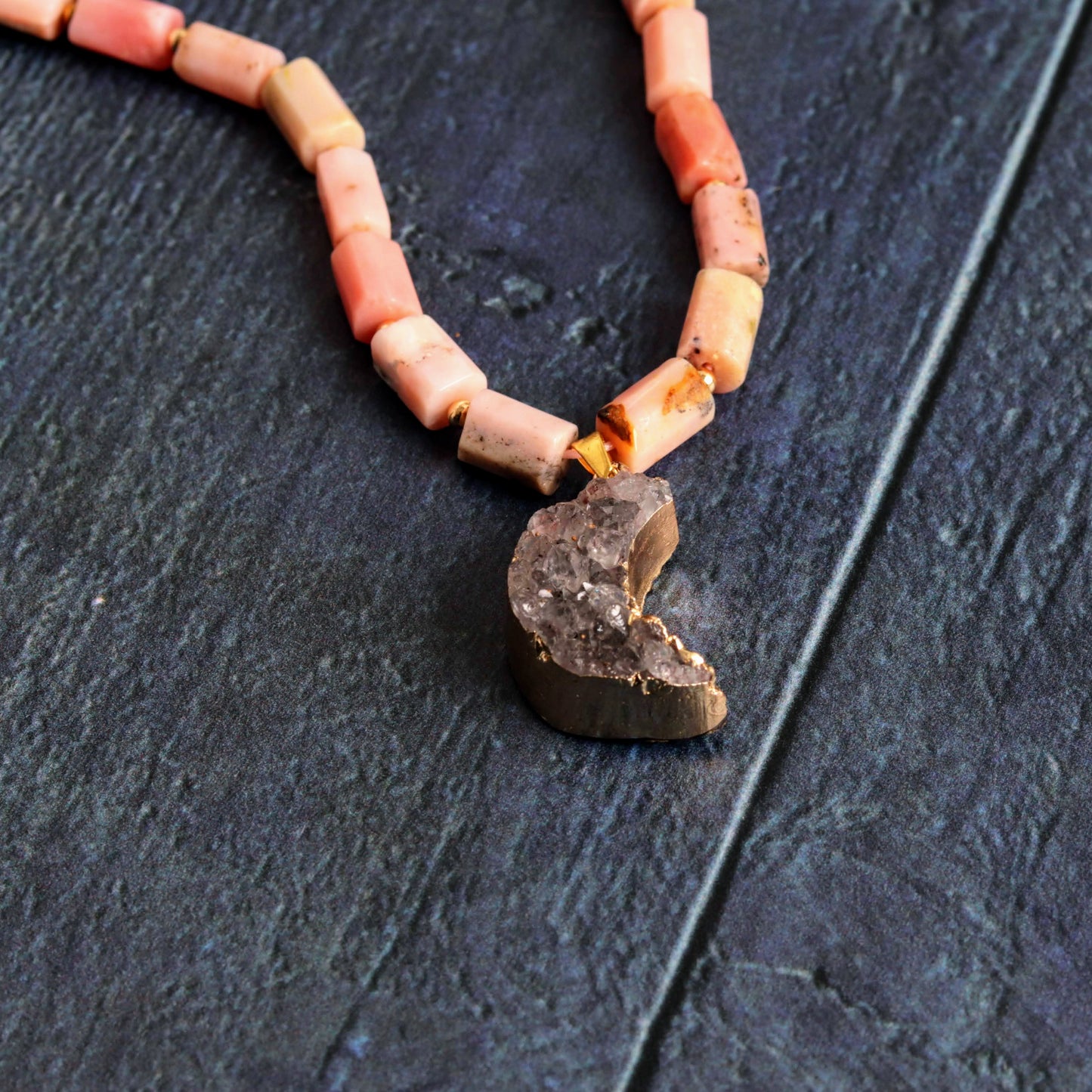 Amethyst Druzy & Pink Opal