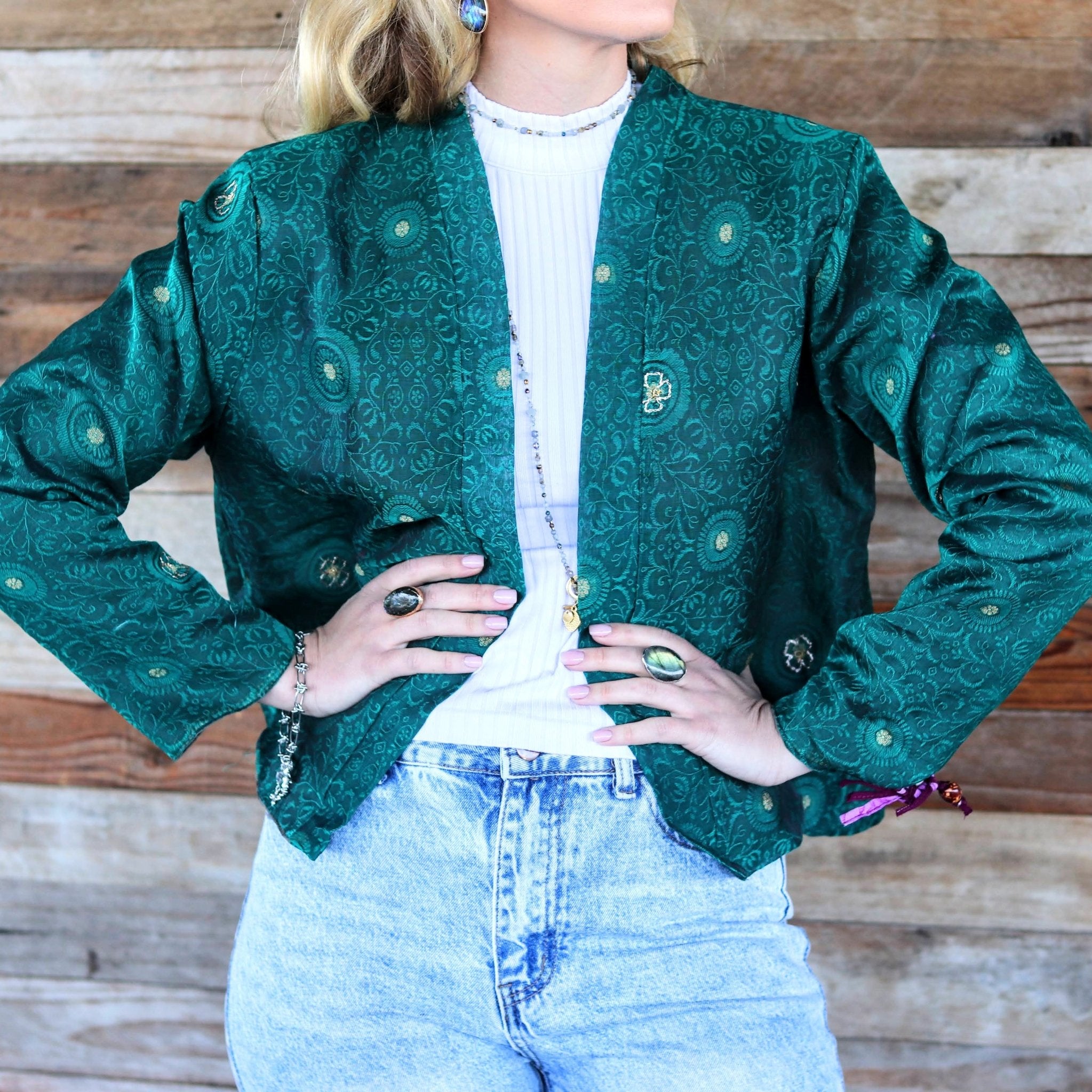 Labradorescent Teal Jacket- Handmade Jewellery - i am boho