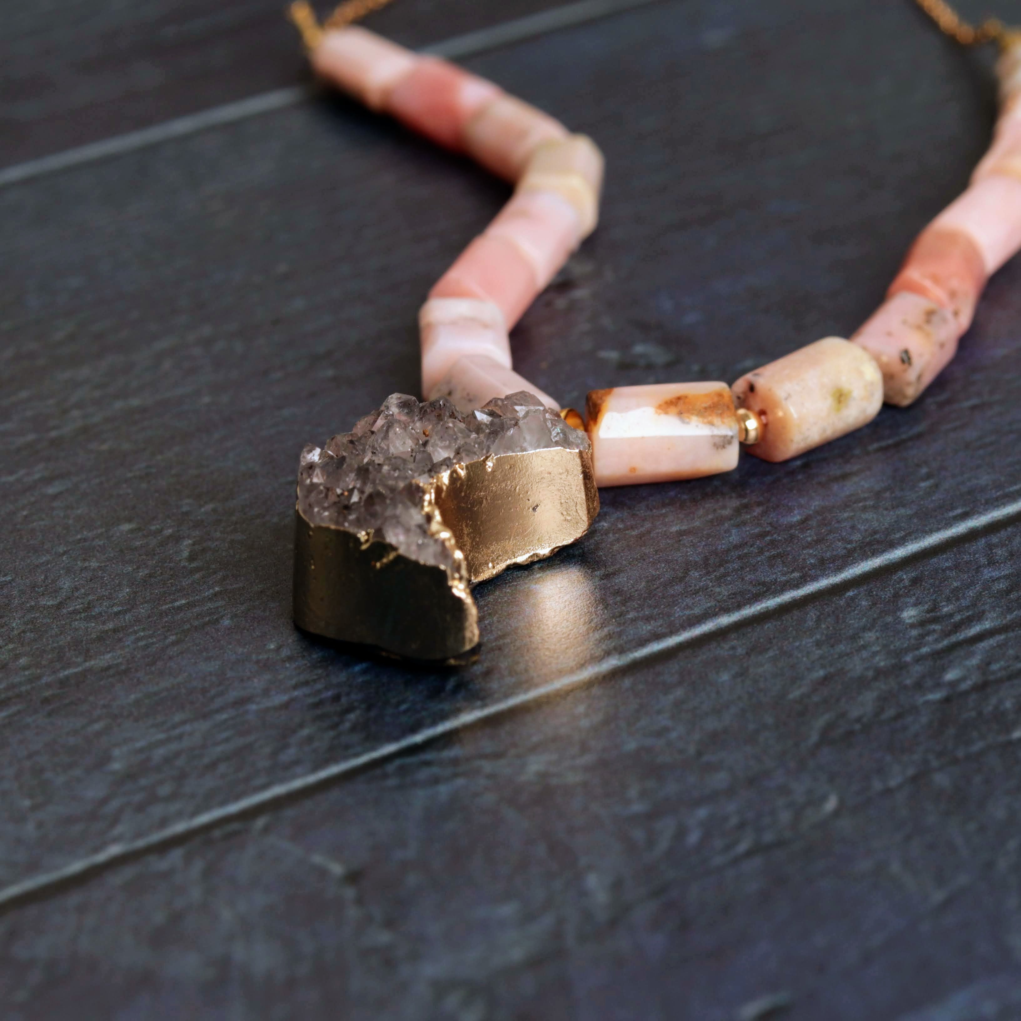 Amethyst Druzy & Pink Opal