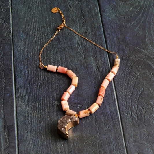 Amethyst Druzy & Pink Opal