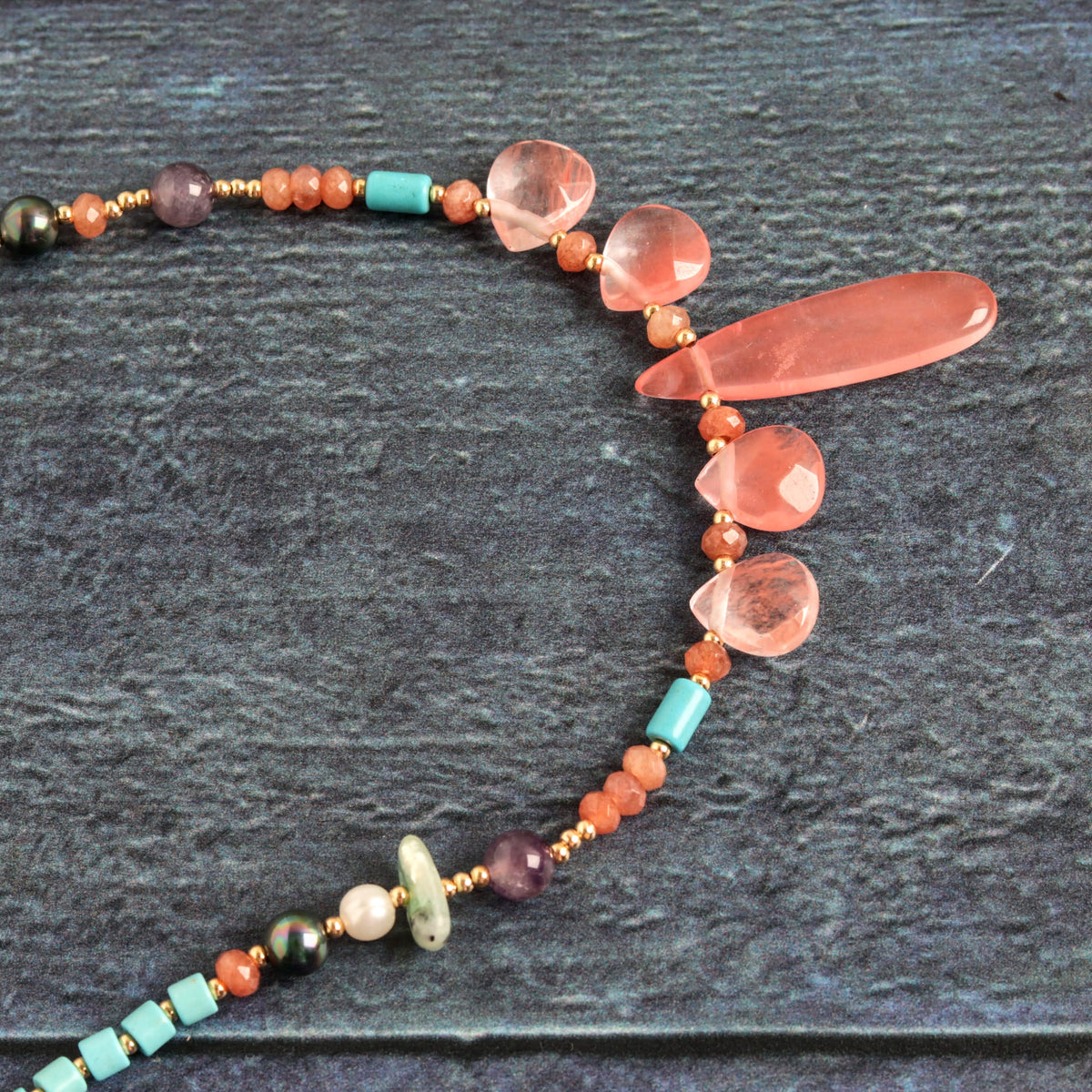Watermelon Tourmaline Statement Necklace