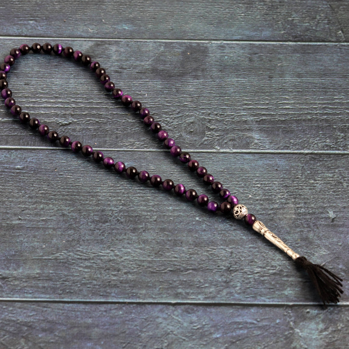 Deep Purple Tiger's Eye Half Mala