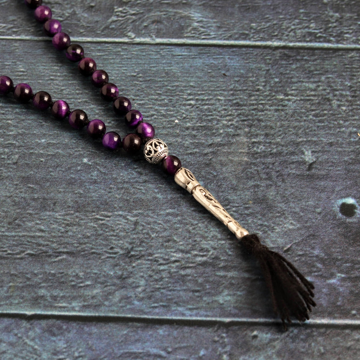 Deep Purple Tiger's Eye Half Mala