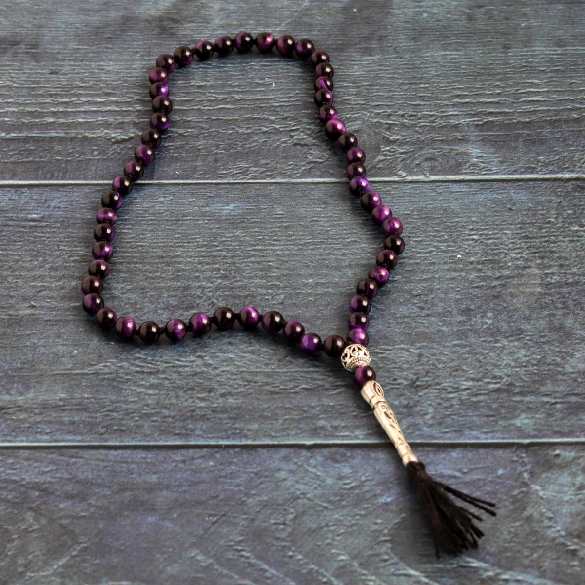 Deep Purple Tiger's Eye Half Mala