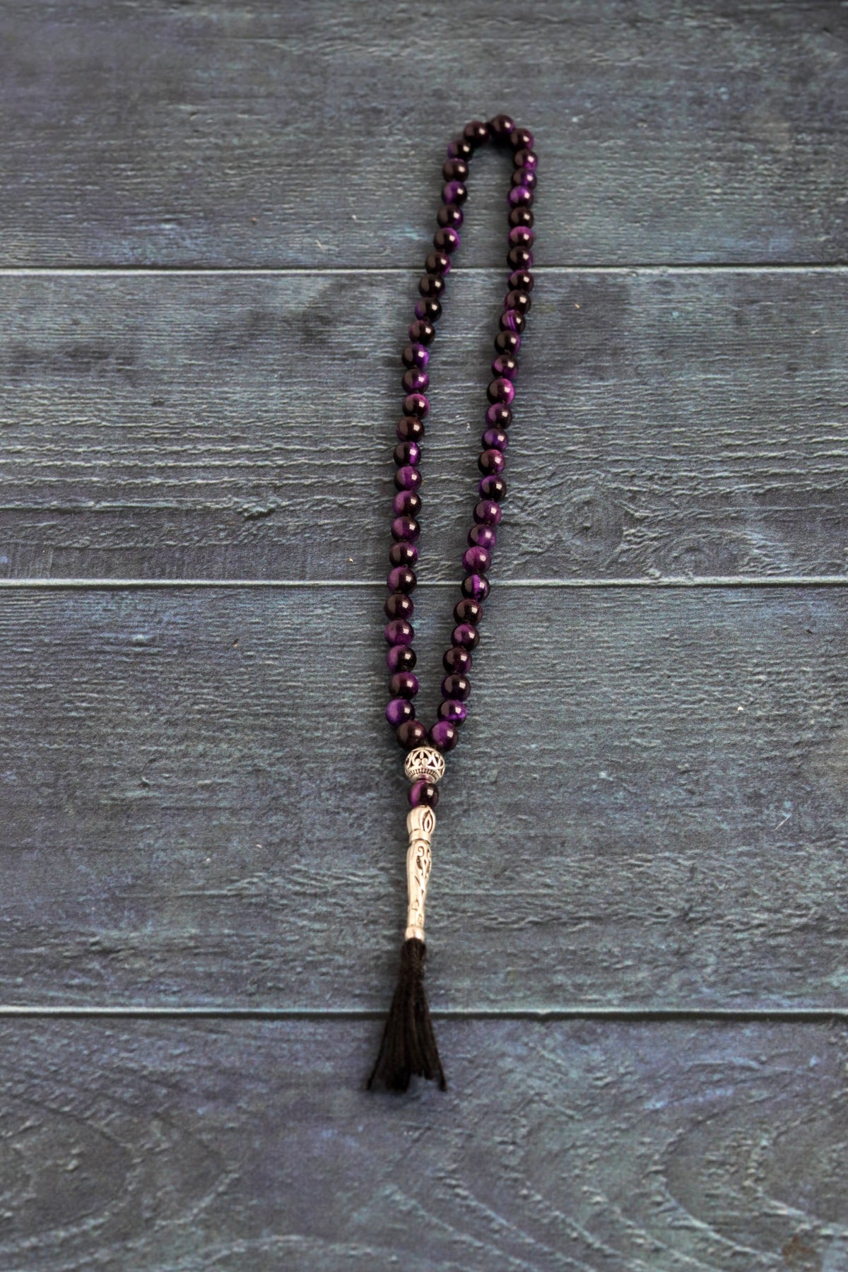 Deep Purple Tiger's Eye Half Mala