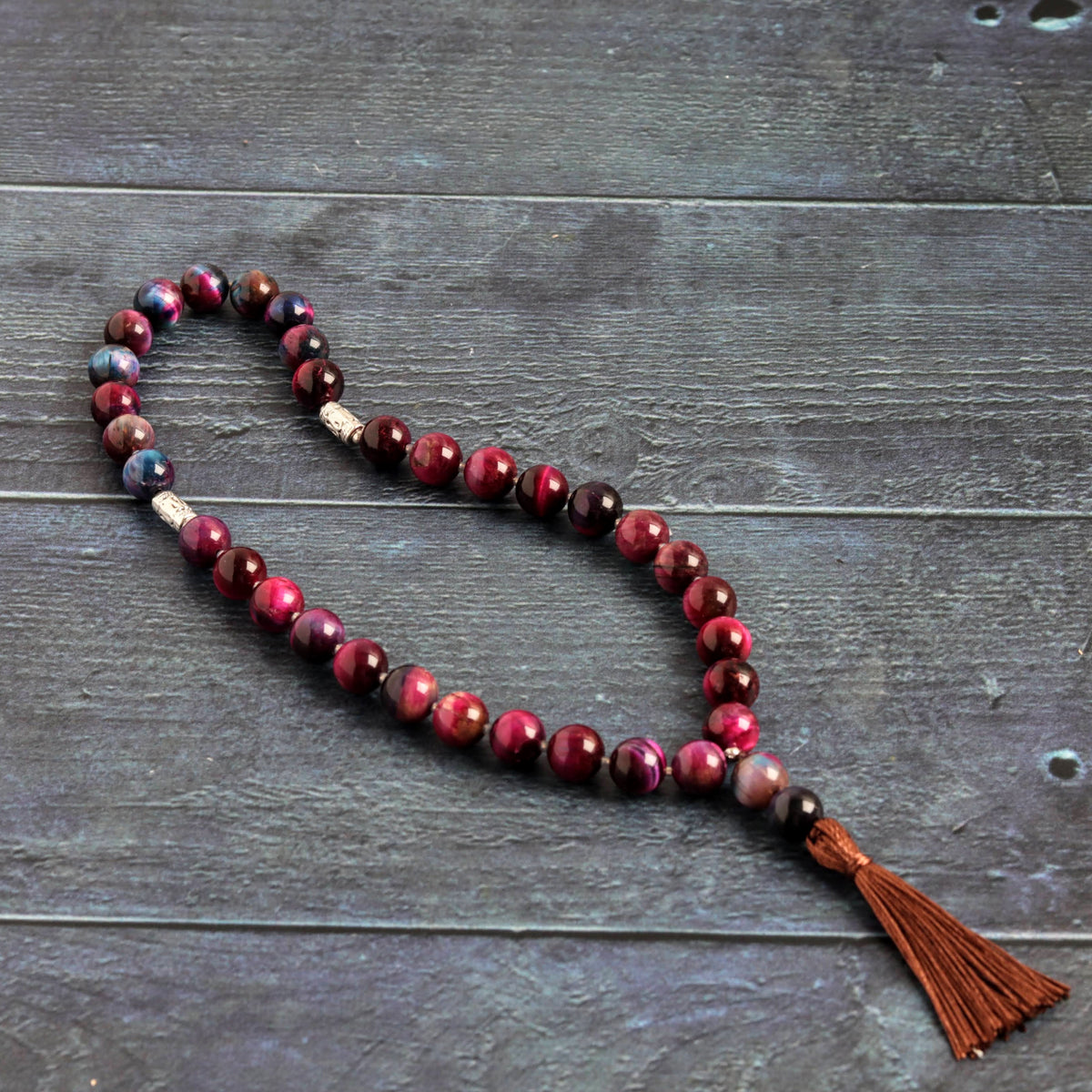 Purple & Pink Tiger's Eye Half Mala