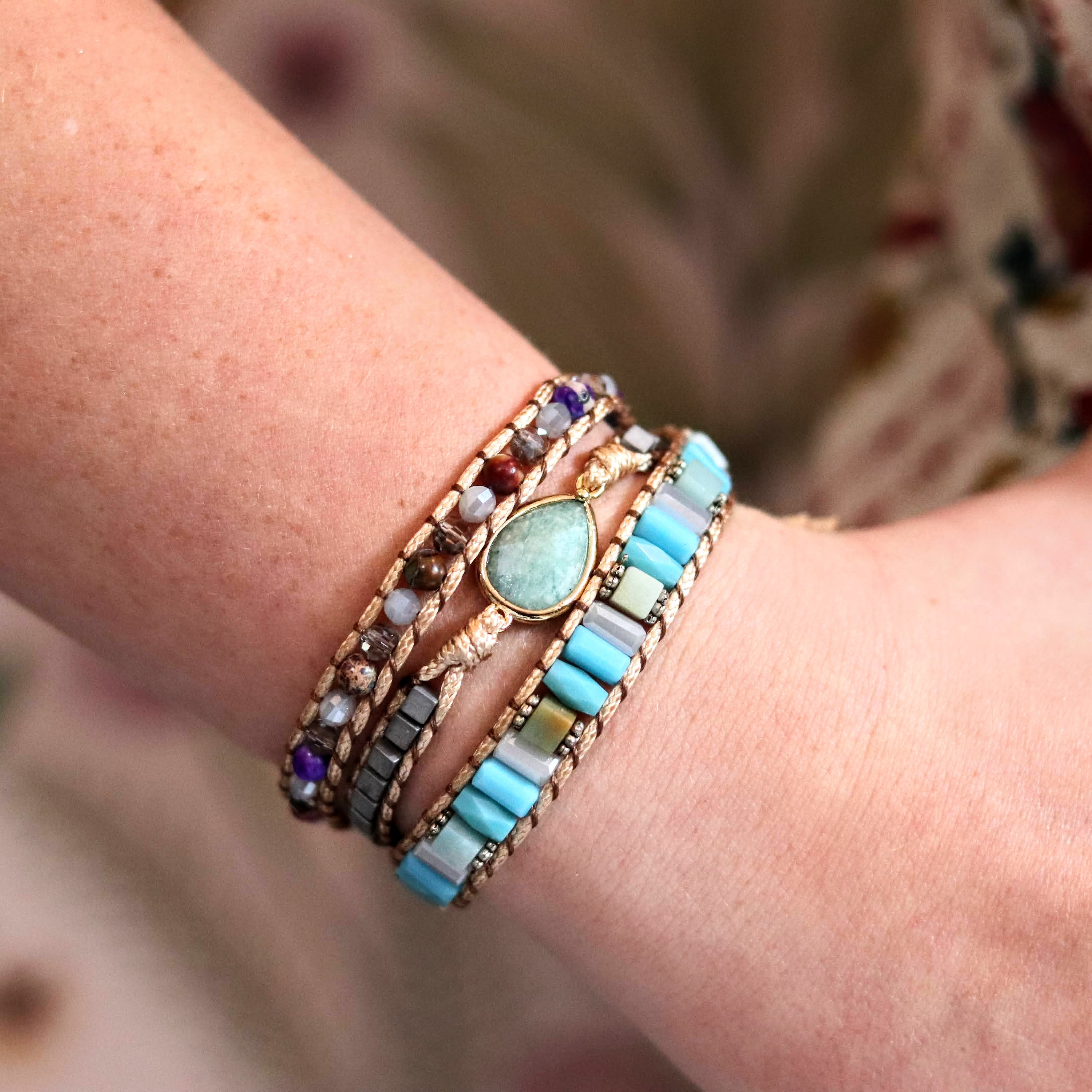 Aventurine & Indian Agate Wrap- Handmade Jewellery - i am boho