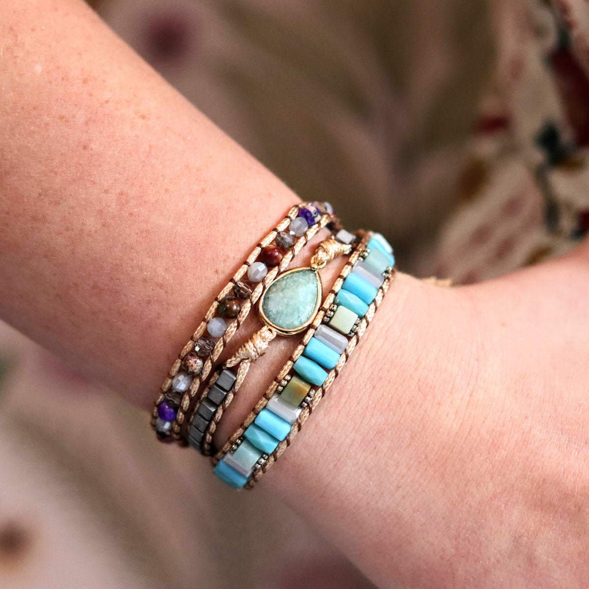 Aventurine & Indian Agate Wrap- Handmade Jewellery - i am boho