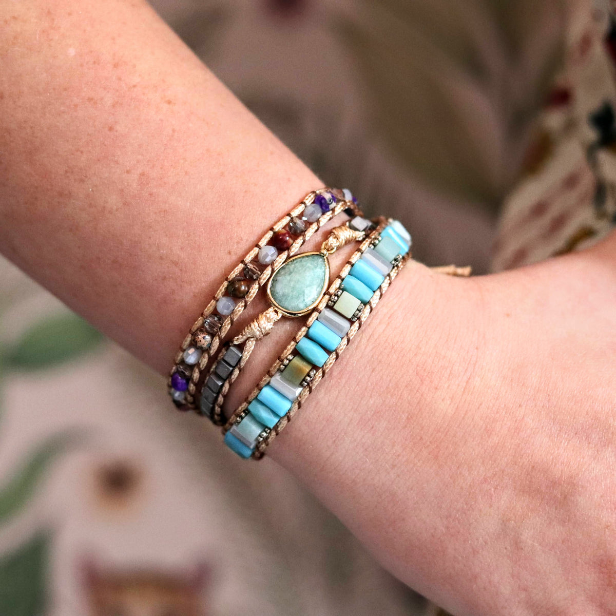 Aventurine & Indian Agate Wrap- Handmade Jewellery - i am boho