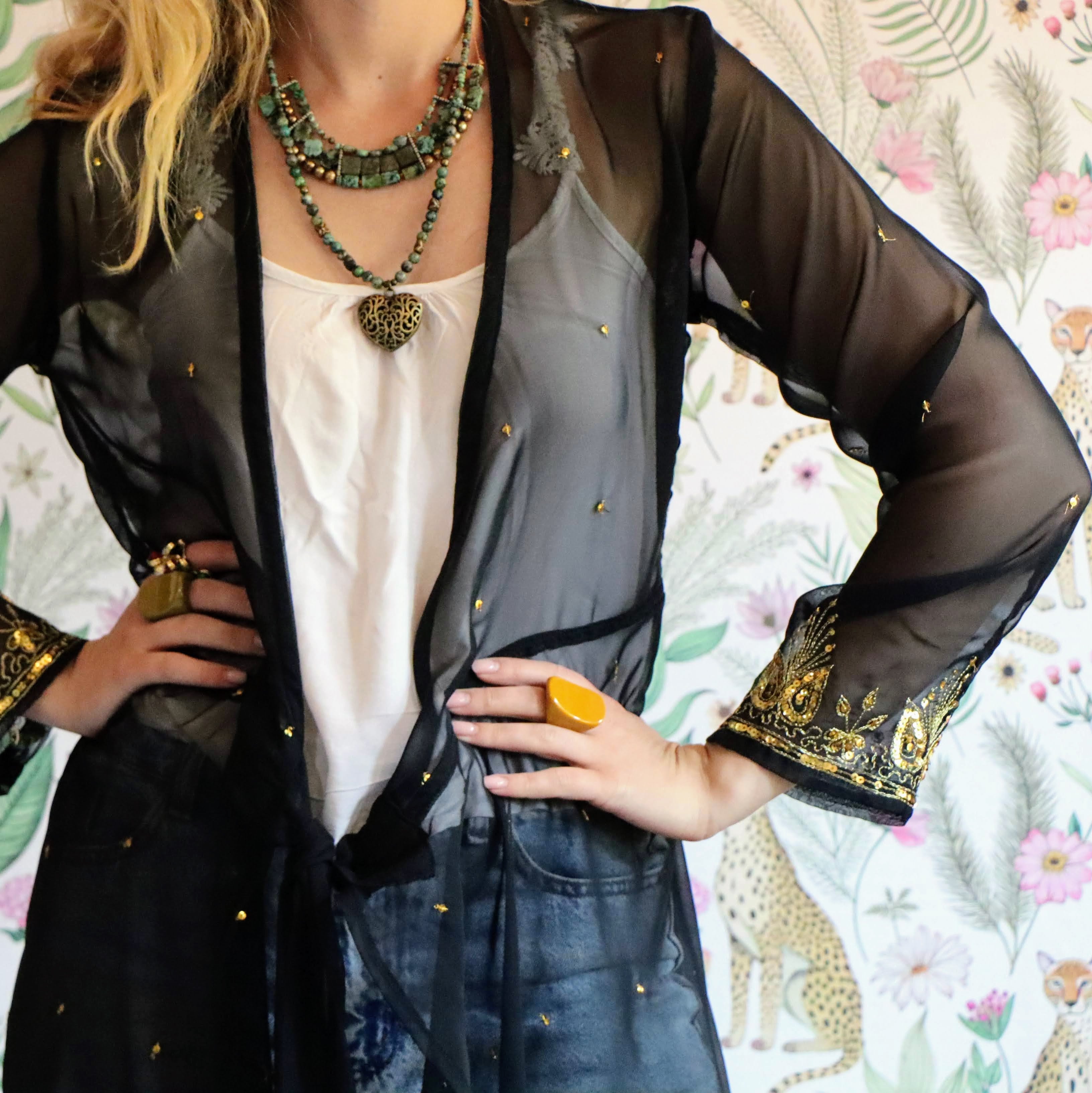 Sheer Nightfall Wrap Dress