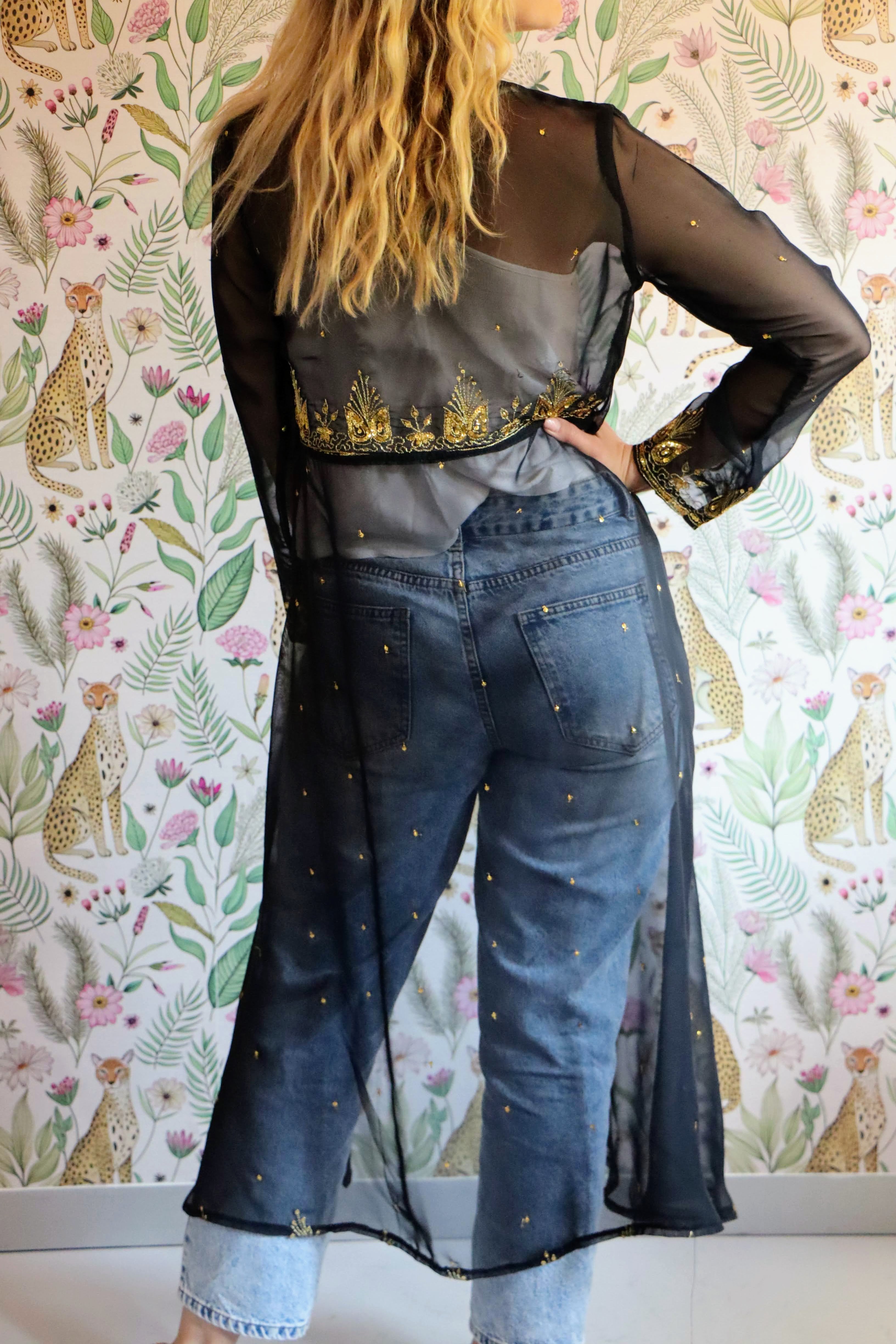 Sheer Nightfall Wrap Dress
