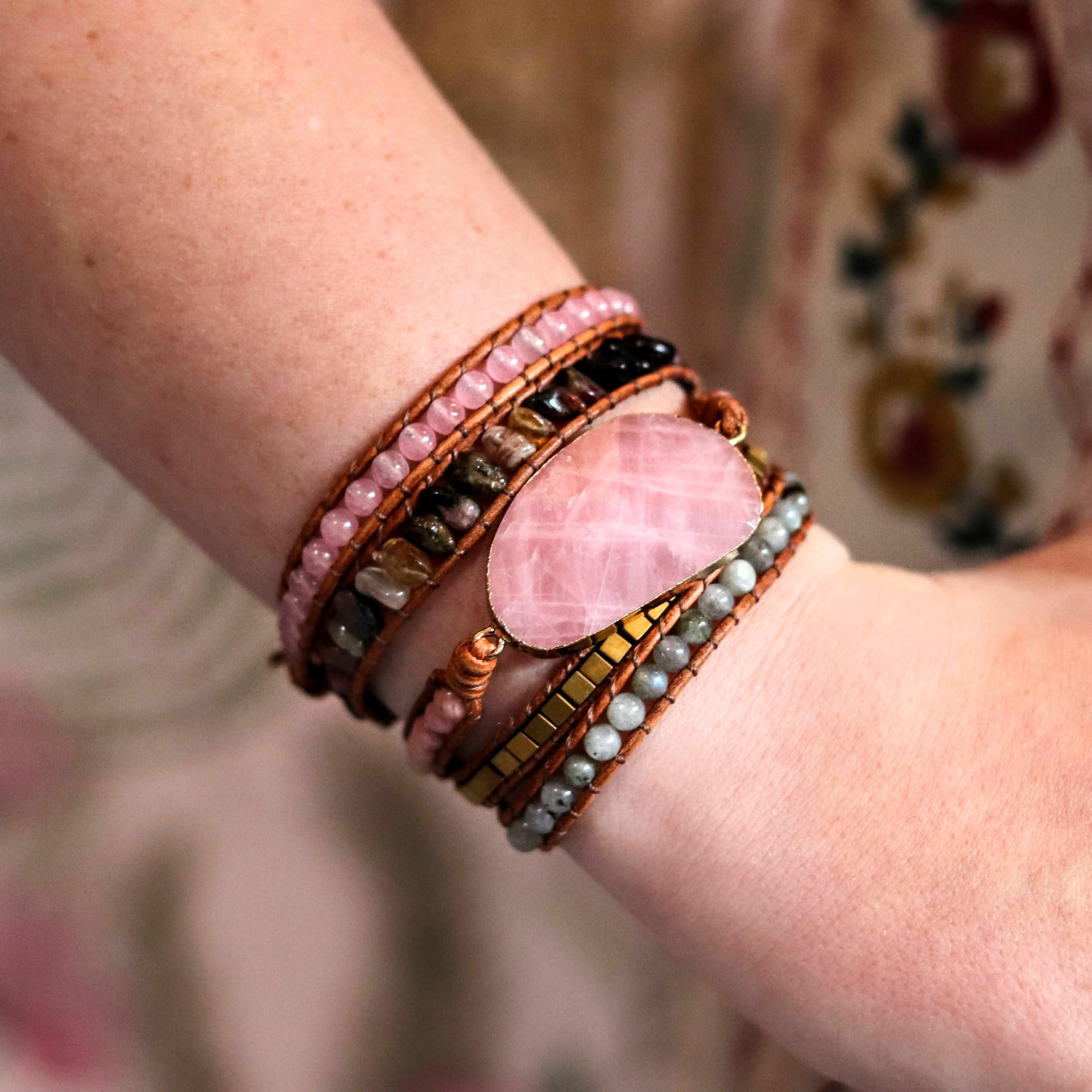 Lorde Rose Quartz & Labradorite- Handmade Jewellery - i am boho