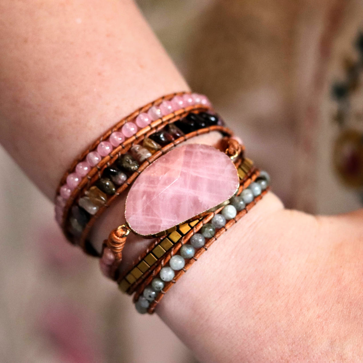 Lorde Rose Quartz & Labradorite- Handmade Jewellery - i am boho