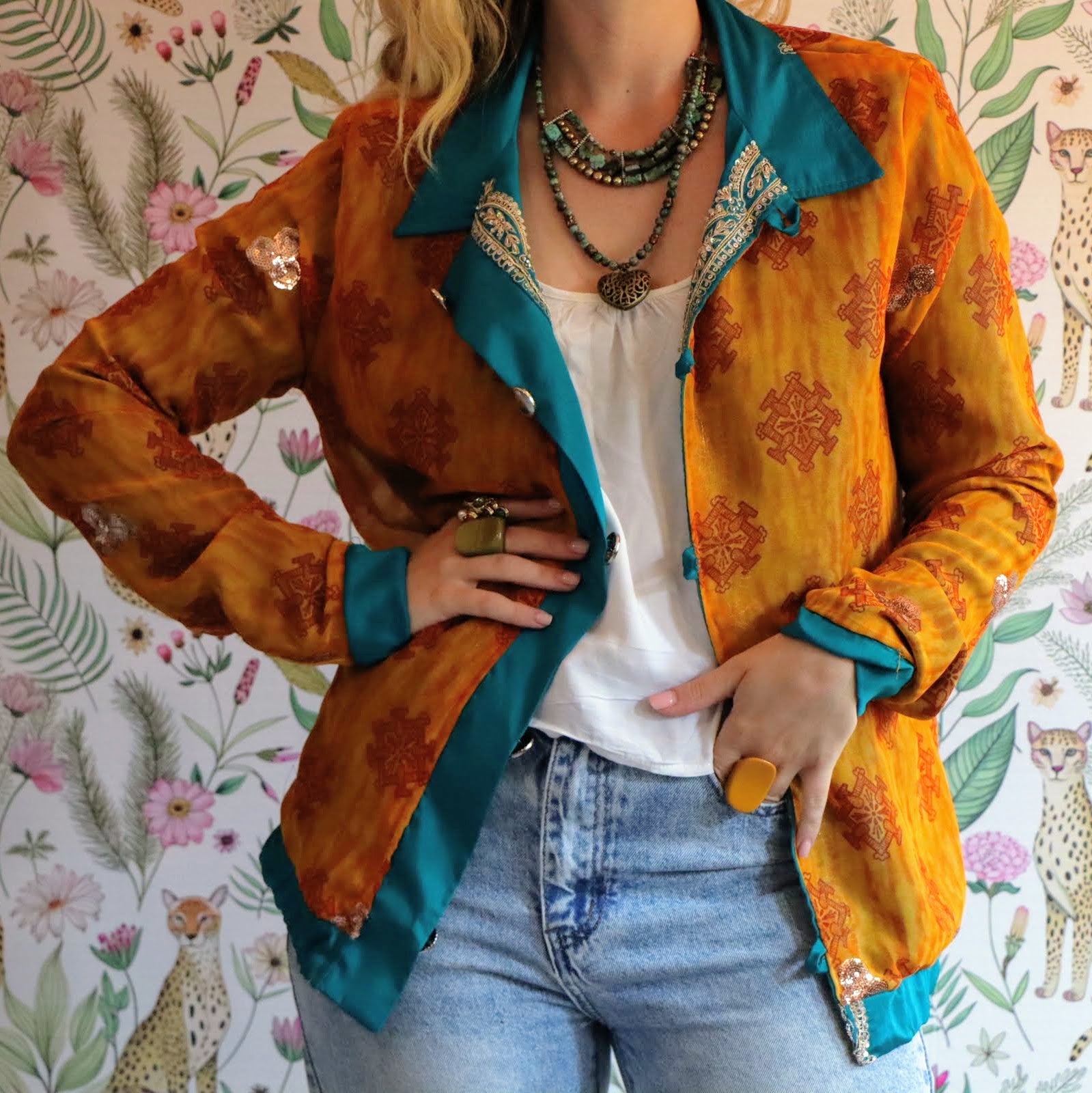 Teal & Terracotta Reversible Jacket