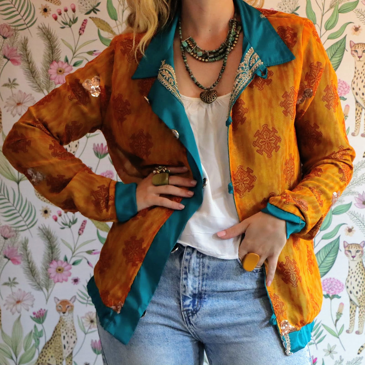 Teal & Terracotta Reversible Jacket
