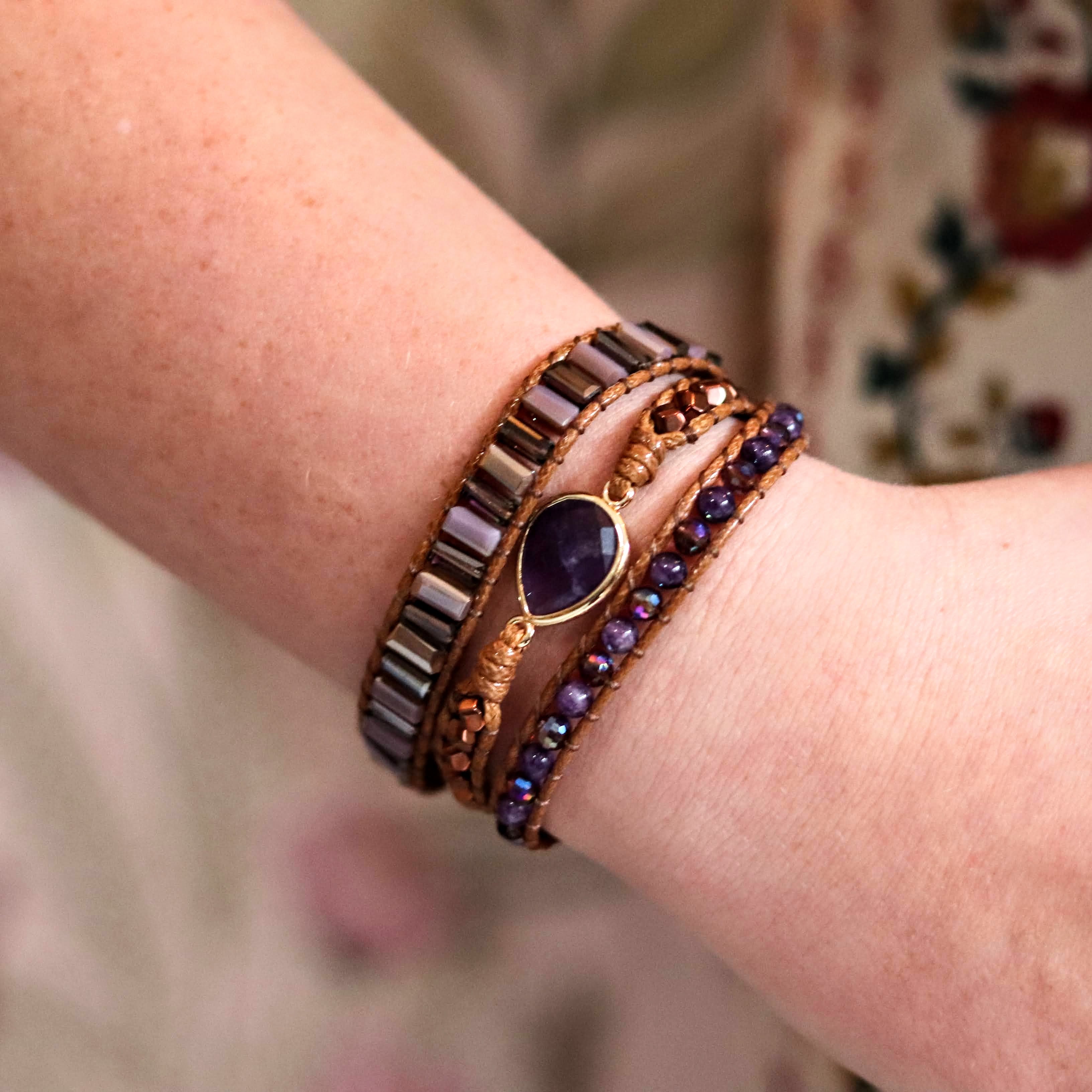 Gladys Amethyst Wrap- Handmade Jewellery - i am boho