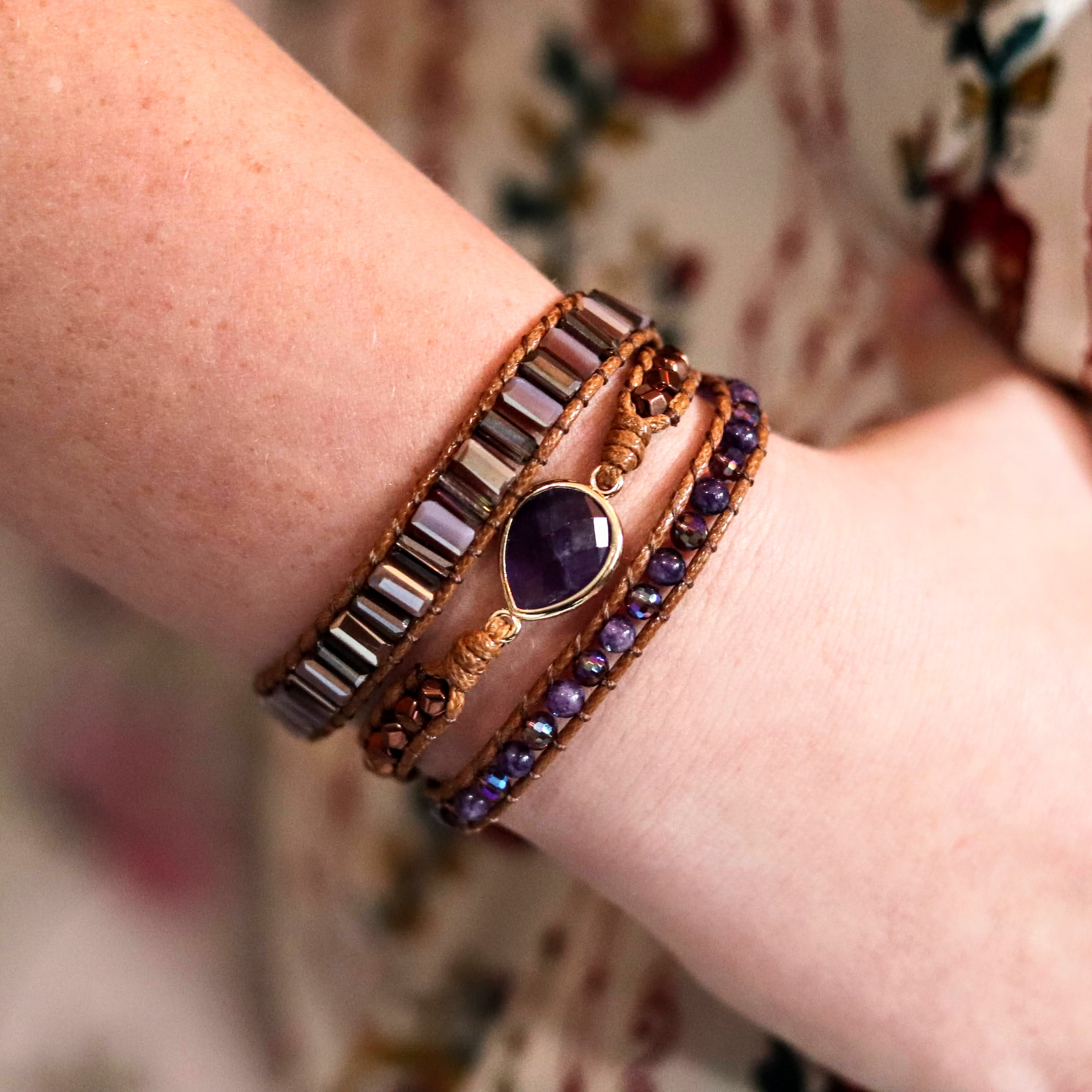 Gladys Amethyst Wrap- Handmade Jewellery - i am boho
