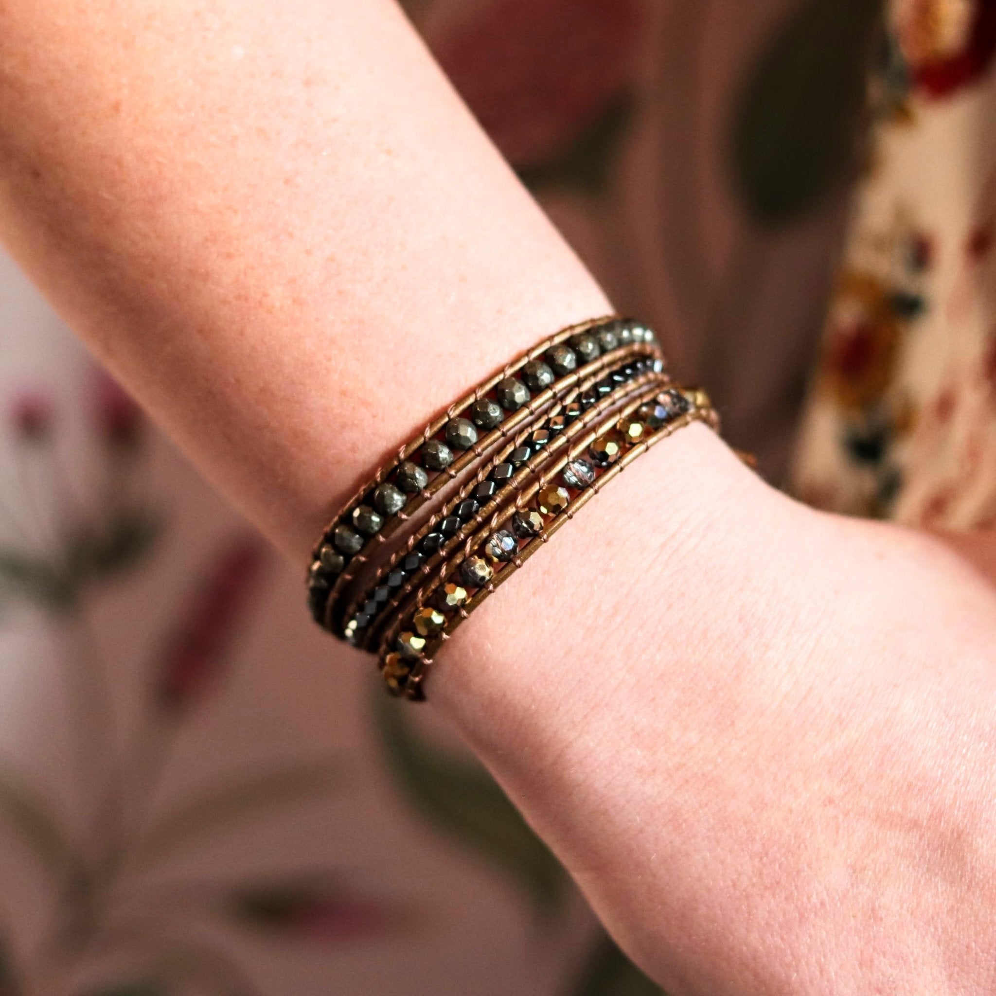 Onyx & Glass Wrap- Handmade Jewellery - i am boho