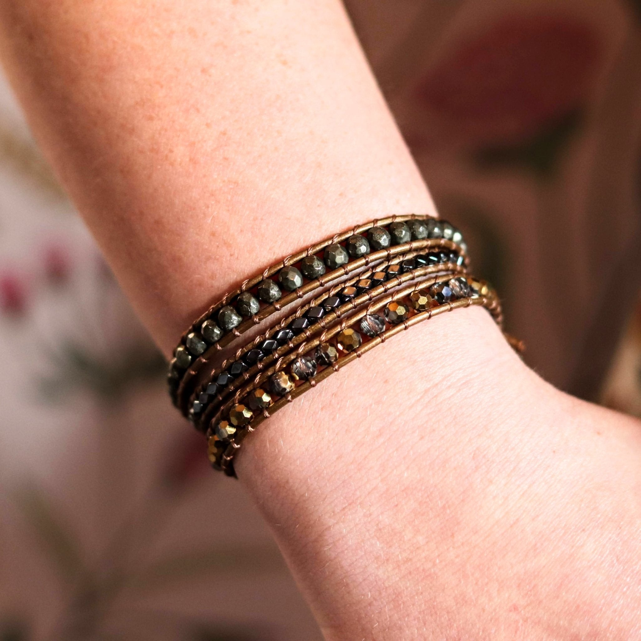 Onyx & Glass Wrap- Handmade Jewellery - i am boho