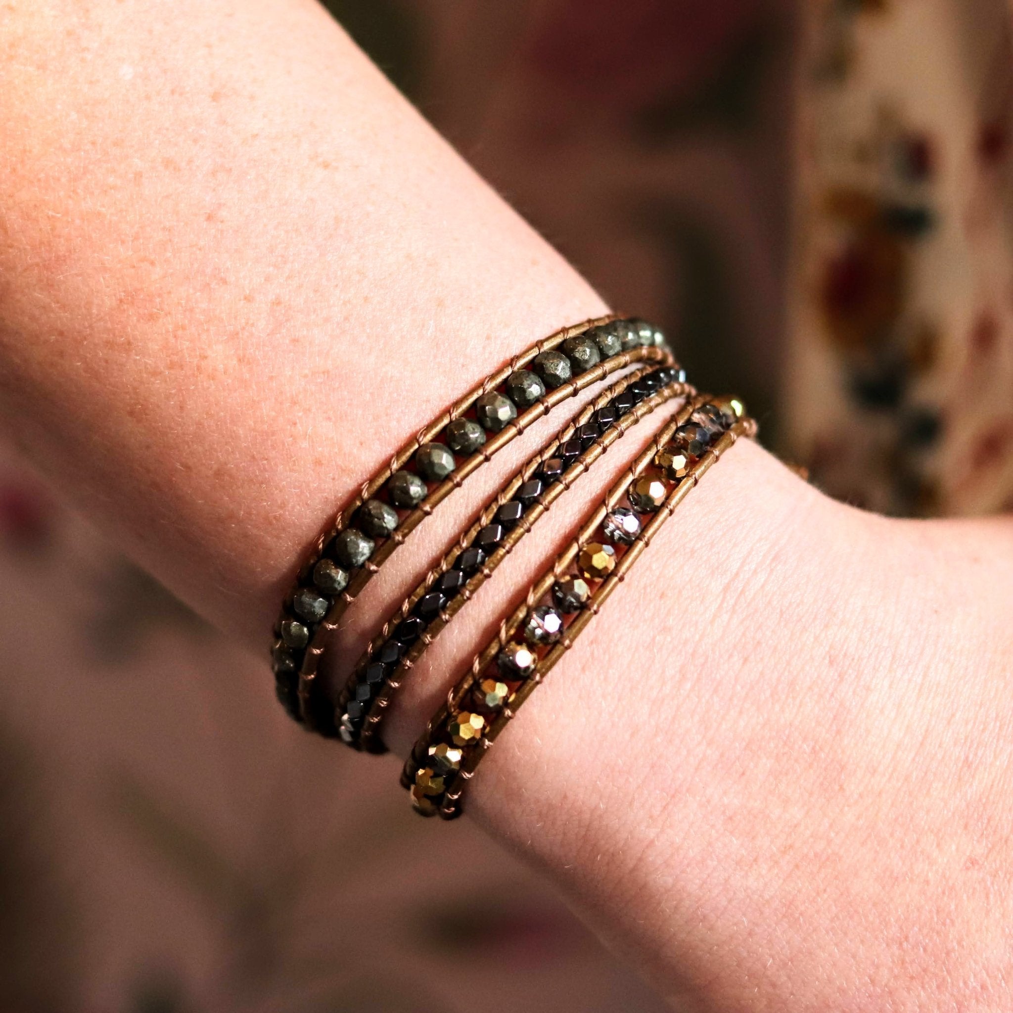 Onyx & Glass Wrap- Handmade Jewellery - i am boho