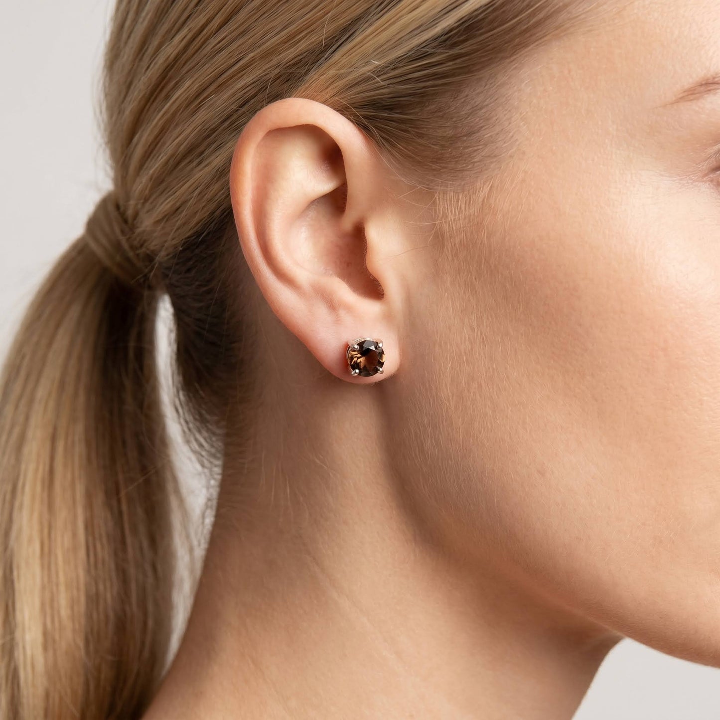 Smokey Stone Studs - Handmade Jewellery - i am boho