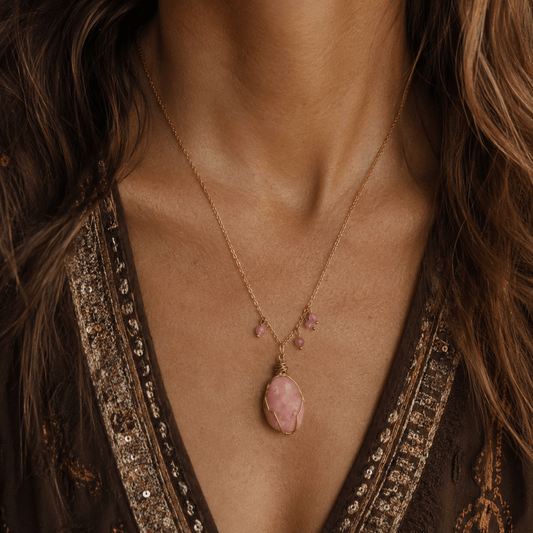 Polka dot Pink Opal- Handmade Jewellery - i am boho