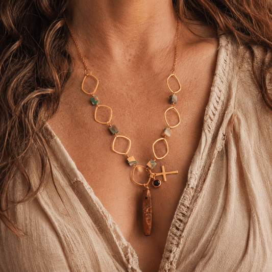 Aqua Terra geometry- Handmade Jewellery - i am boho