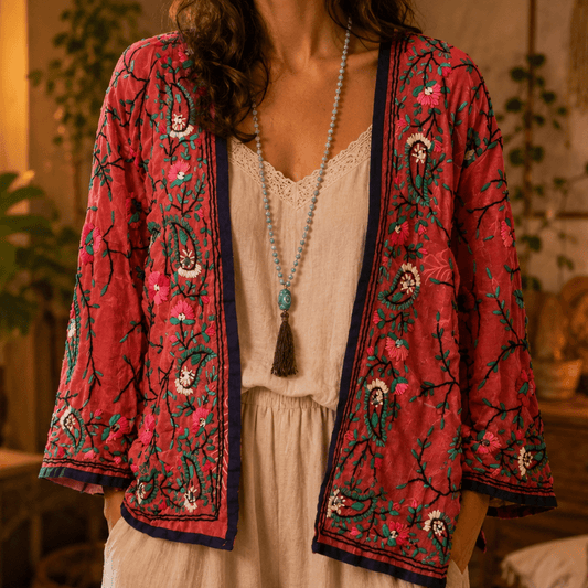 Phulkari in Peachy Pink- Handmade Jewellery - i am boho