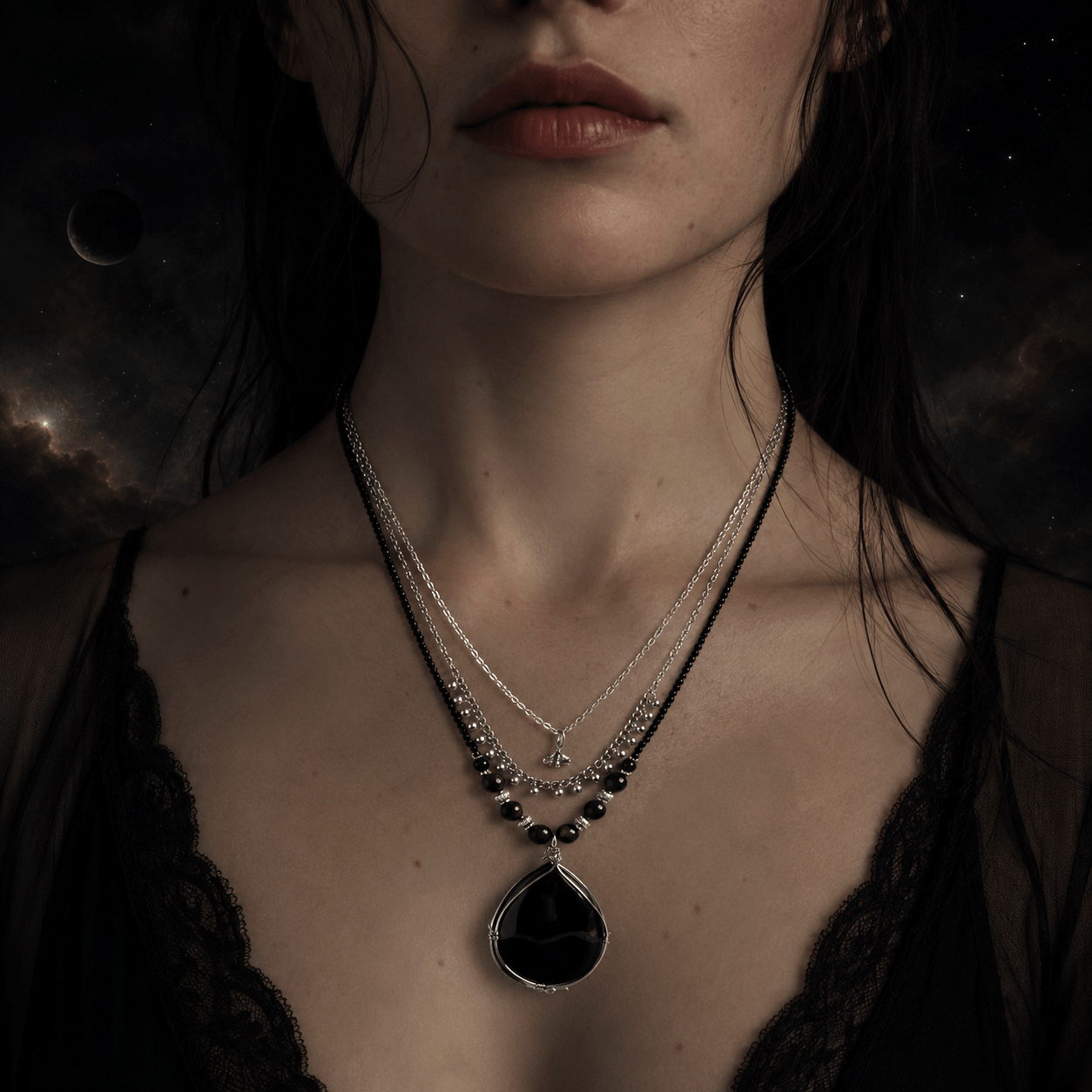 Obsidian Queen- Handmade Jewellery - i am boho
