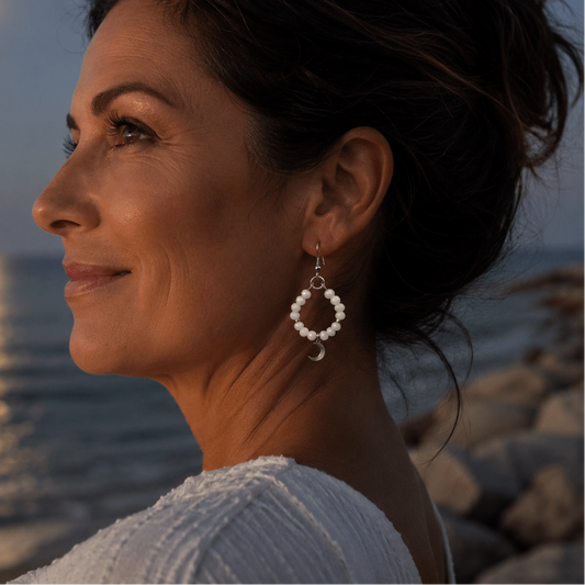 Waxing circle drop- Handmade Jewellery - i am boho