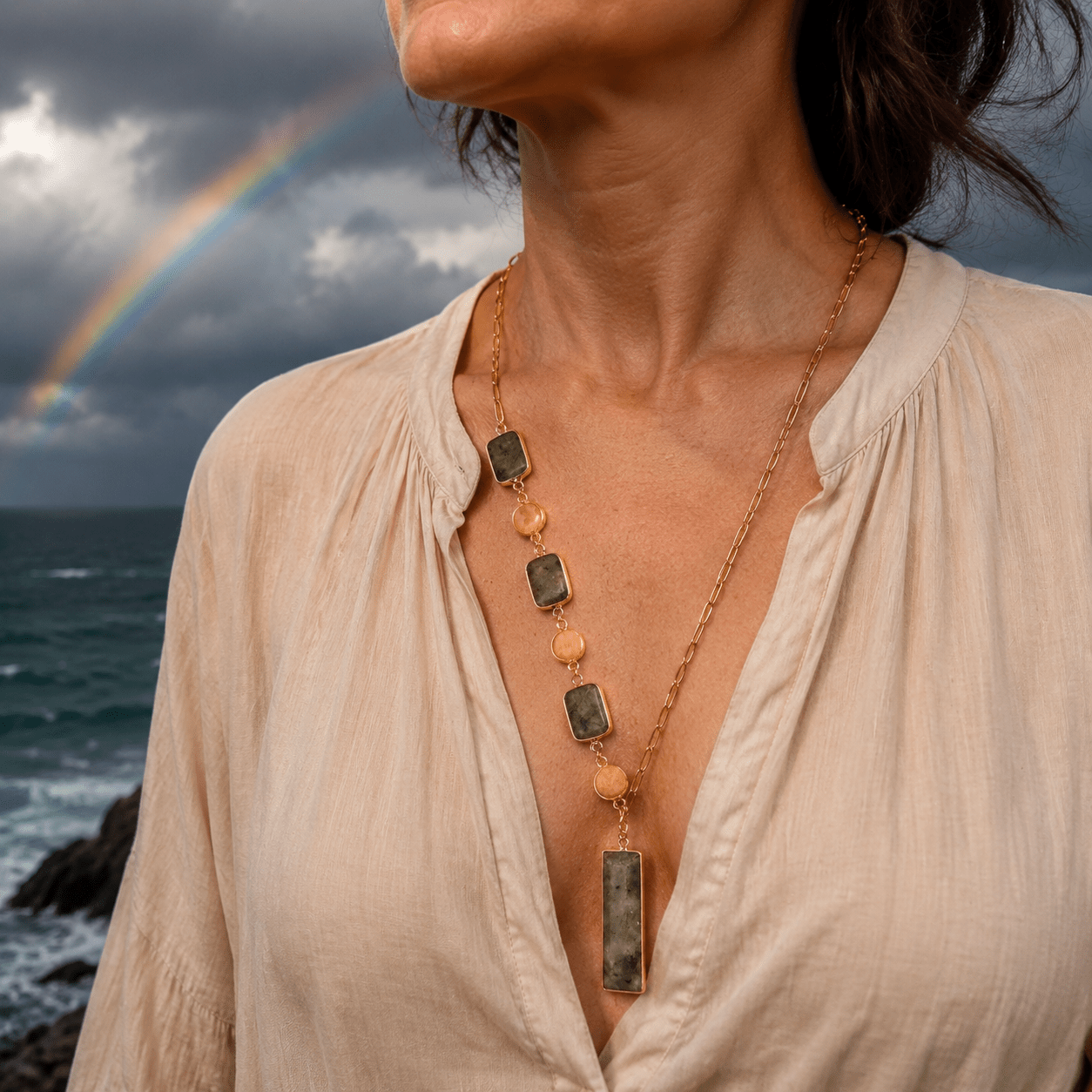 Sunstone & Storm Drop- Handmade Jewellery - i am boho