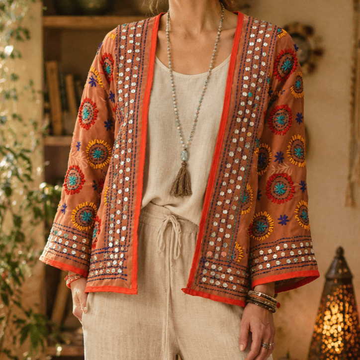 Phulkari in Toffee- Handmade Jewellery - i am boho