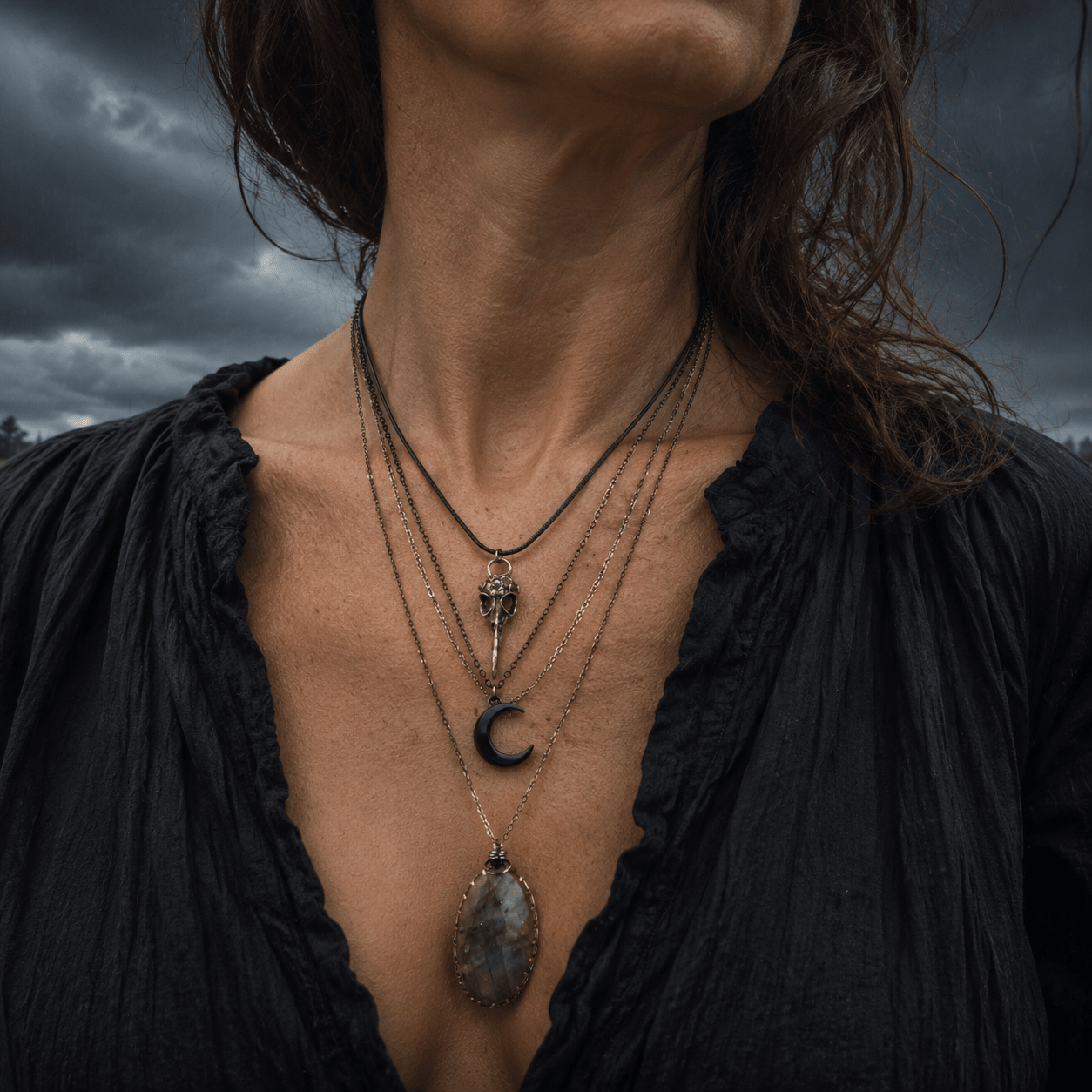 Dark Moon Layers- Handmade Jewellery - i am boho