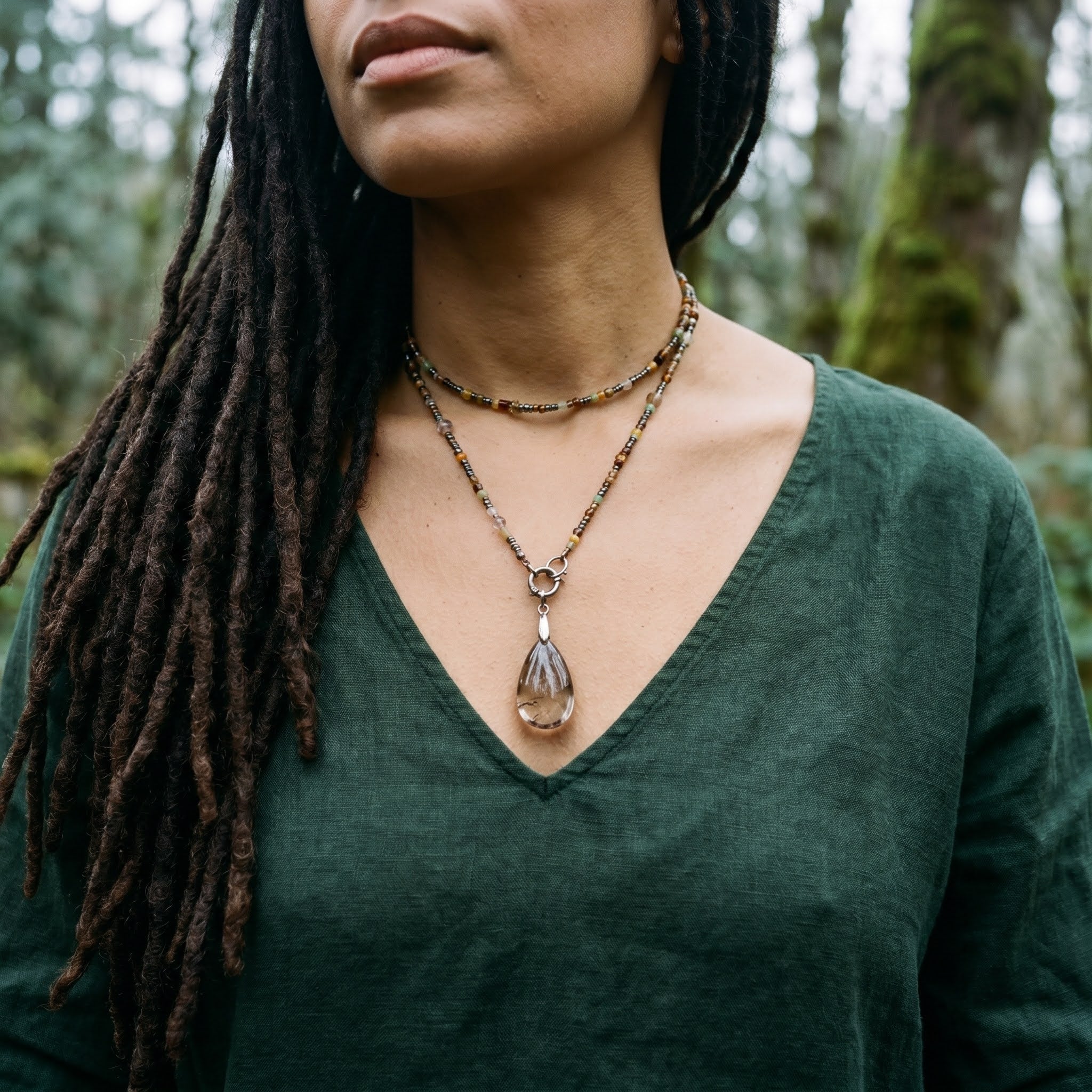 Smokey Jade Lariat - Handmade Jewellery - i am boho