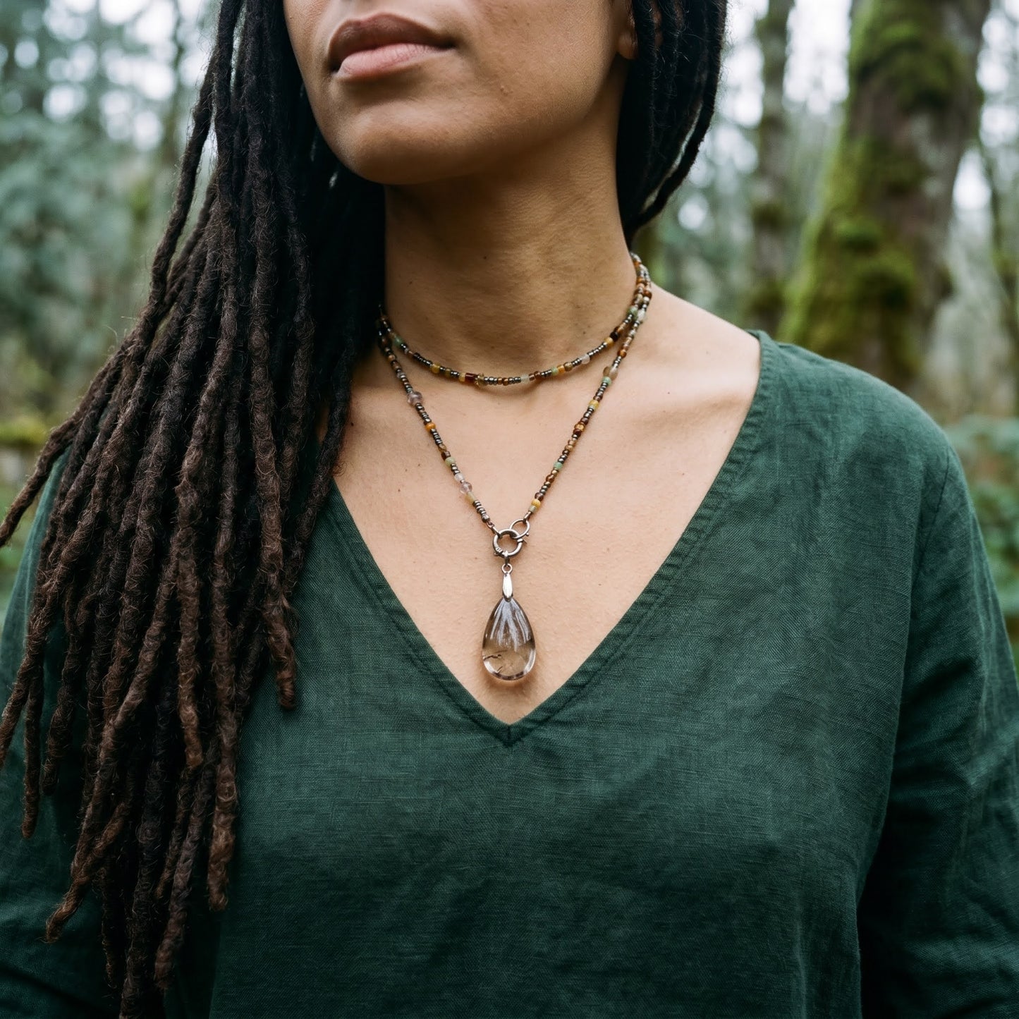 Smokey Jade Lariat - Handmade Jewellery - i am boho
