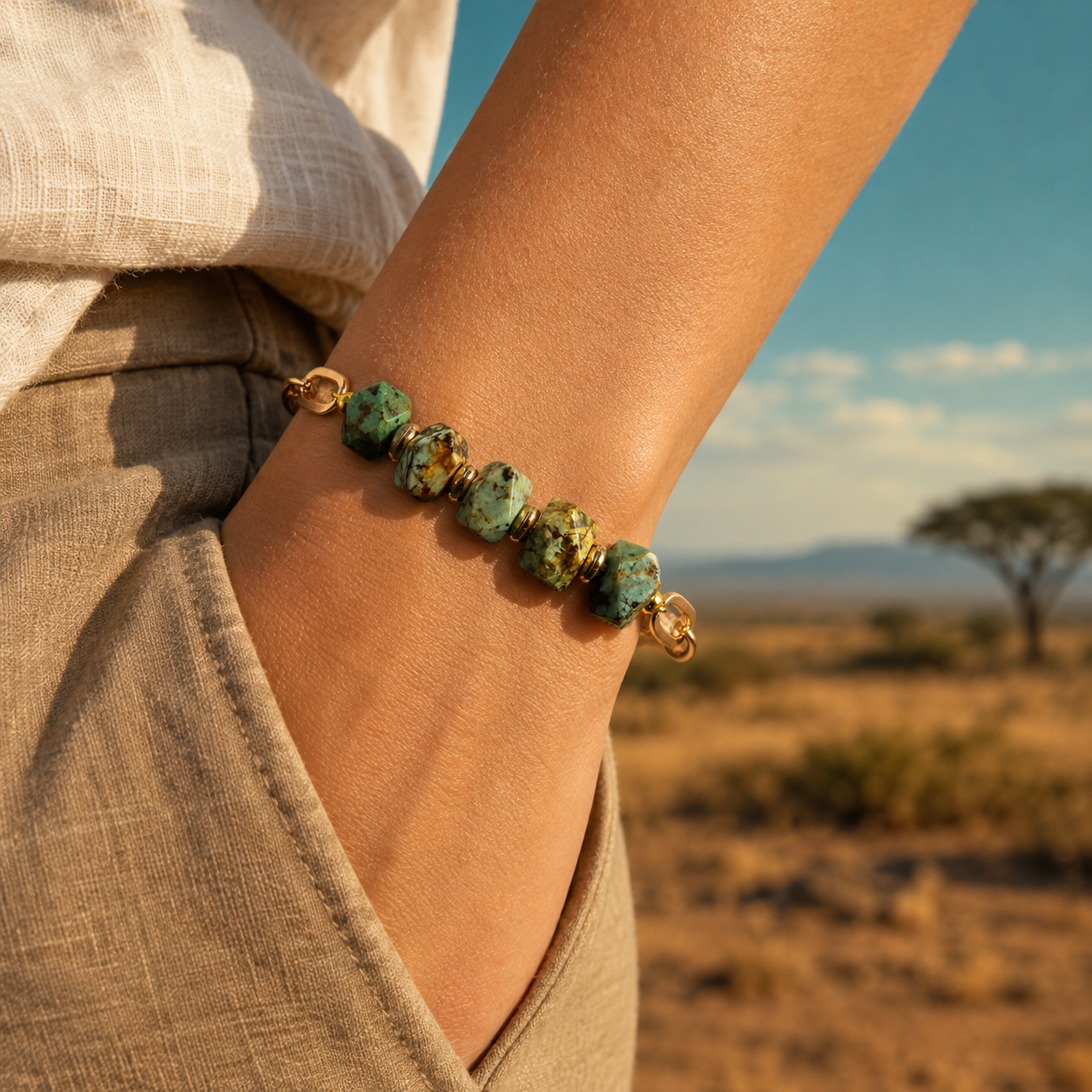 Green & Gold Bracelet