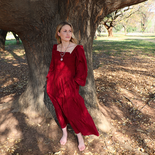 Clara dress in Wine