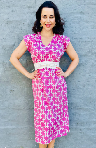 Savita in Pink Geometric