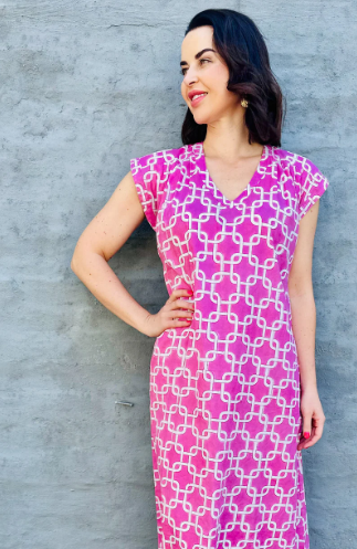 Savita in Pink Geometric
