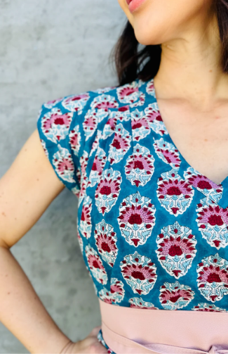 Savita in Teal Bouquet