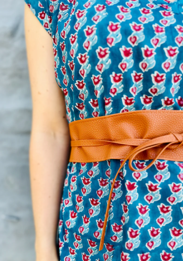 Savita in Teal & Red