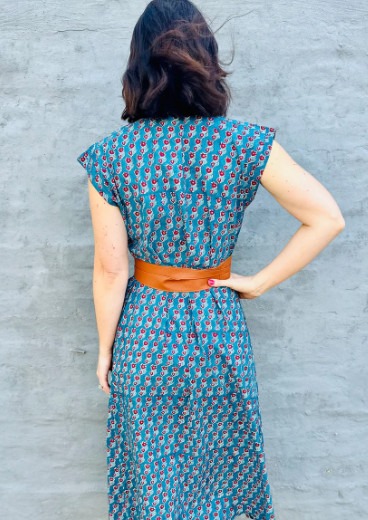 Savita in Teal & Red