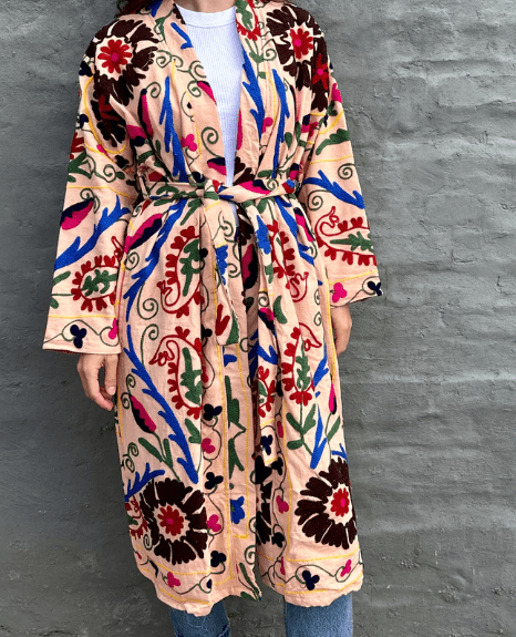 Suzani Coat In Pretty Peach