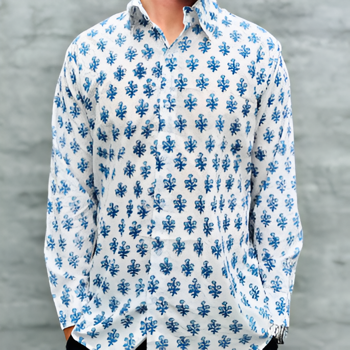 Long sleeve in Cobalt Posy